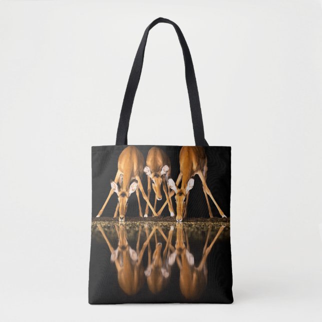 Tote Bag Three Impala Drink Together at Night (Devant)