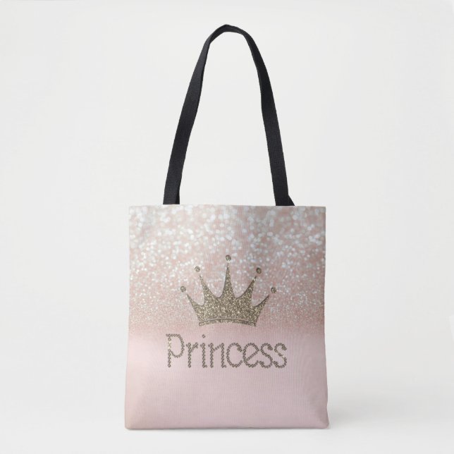 Tote Bag Tiara Charmant, Princesse, Bokeh Pailleté (Devant)