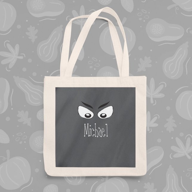 Tote Bag Tic Halloween Ou Traiter Le Fantôme Éffrayant Whim (Whimsical Halloween ghost trick or treat tote bag with cute spooky design.)
