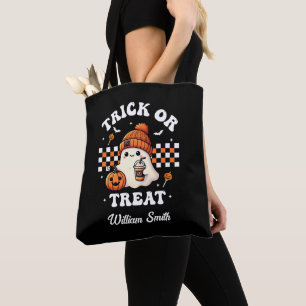 Tote Bag Tic ou traitement personnalisé Ghost Halloween