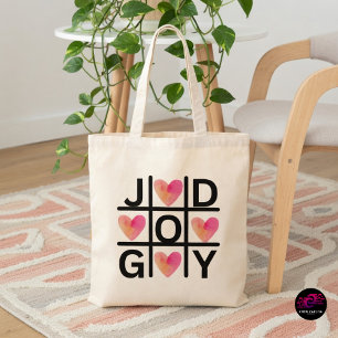 Tote Bag Tic Tac Toe chrétien Joie Dieu Coeurs