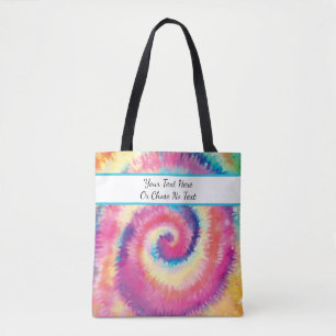Tote Bag Tie Tee Tee Colorful Hippie Swirl