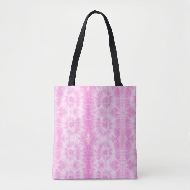 Tote Bag Tiedye rose spirale hippie teint (Devant)