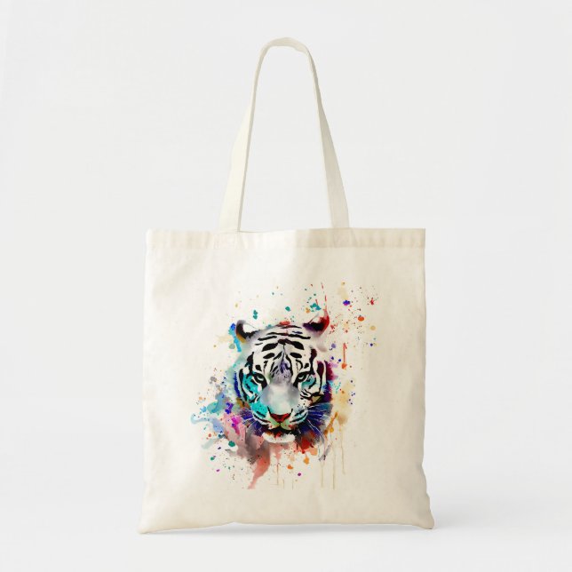Tote Bag Tiger aquarella (Devant)