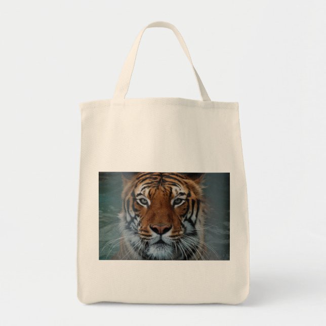 Tote Bag Tiger Chat Stripes Jungle Mist Animal (Devant)