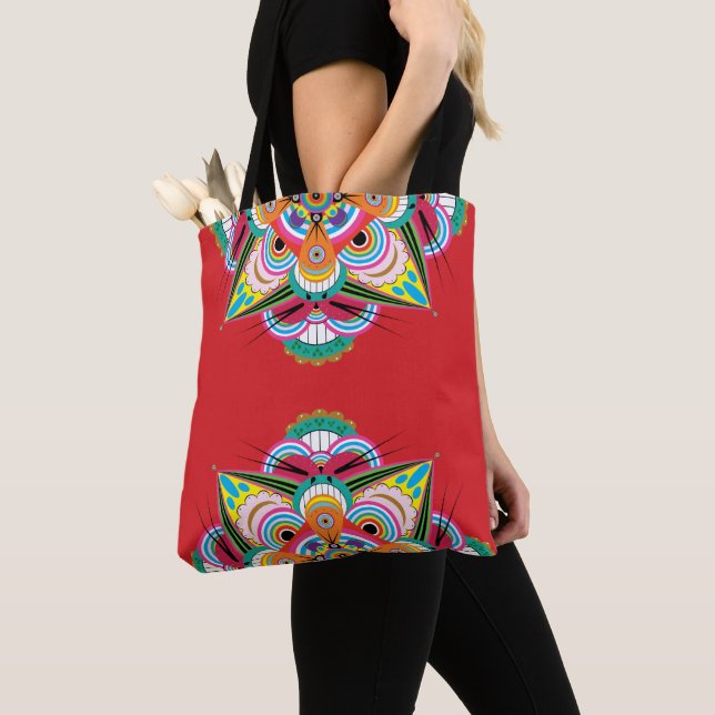 Tote Bag Tiger Dragon Mandala Shoulder Fourre-tout (2 taill (De près)