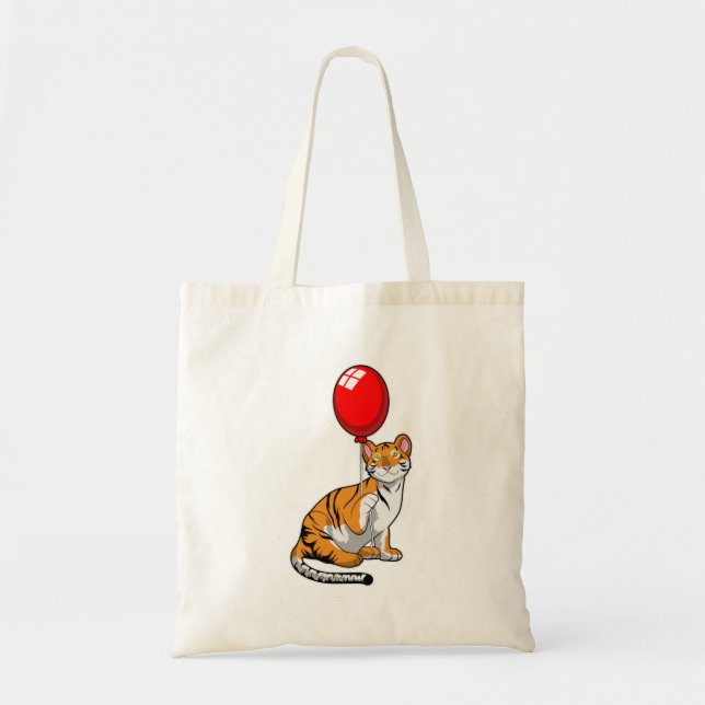 Tote Bag Tigre avec ballon (Devant)