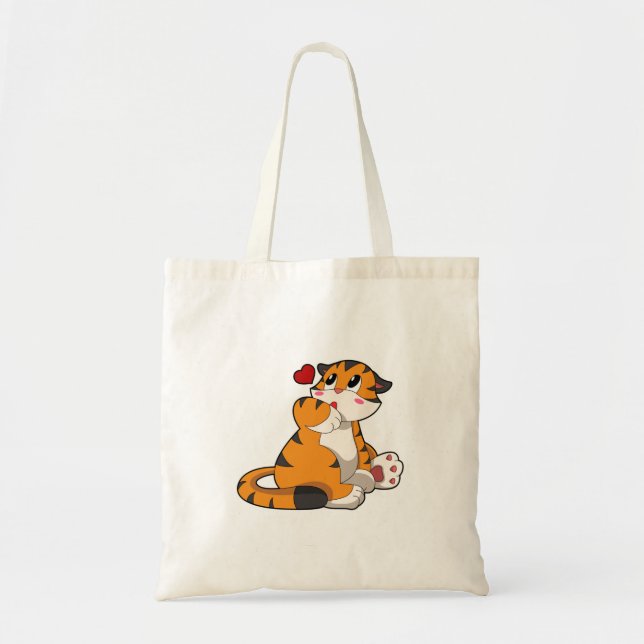 Tote Bag Tigre avec coeur (Devant)