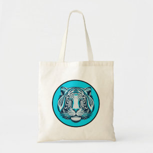 Tote Bag Tigre bleu, noir et blanc