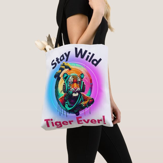 Tote Bag Tigre coloré (De près)