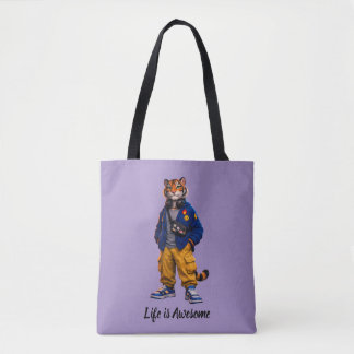 Tote Bag Tigre Cool dans l'Art Streetwear - Tigre de Style