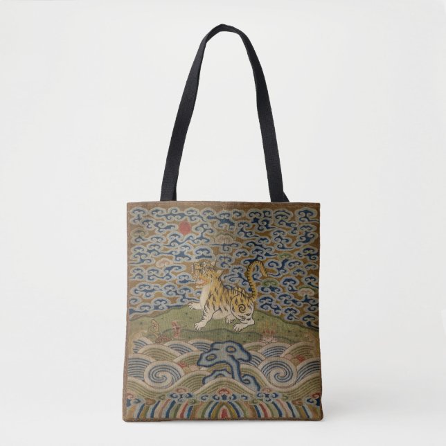 Tote Bag Tigre dans les nuages de la dynastie Qing (Devant)