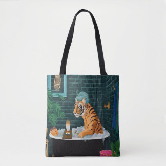 Tote Bag Tigre de Canole dans le bain