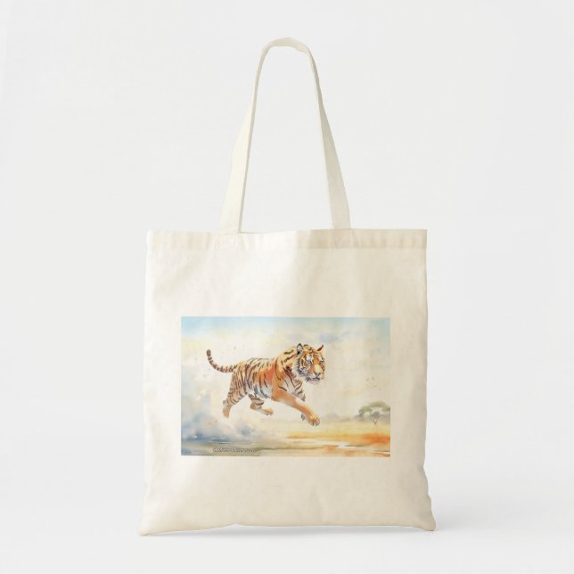 Tote Bag Tigre en action 3 (Devant)