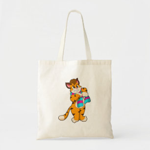 Tote Bag Tigre en hiver avec Écharpe