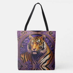 Tote Bag Tigre en violet