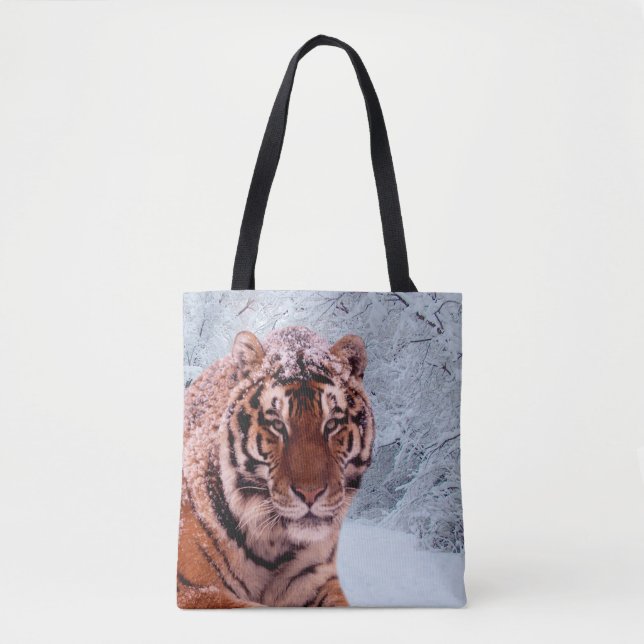 Tote Bag Tigre et neige (Devant)
