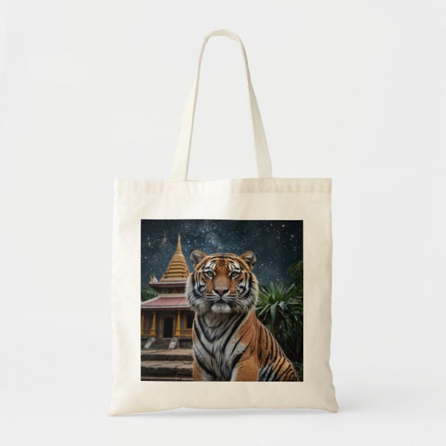Tote Bag Tigre et Temple (Devant)