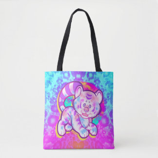 Tote Bag Tigre neige mignonne Neon Kidcore