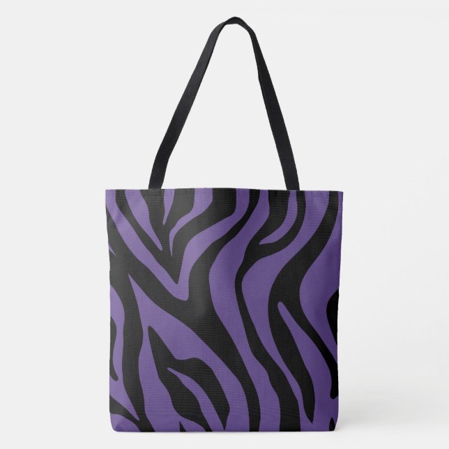 Tote Bag Tigre pourpre prune Imprimer Fourre-tout (Devant)