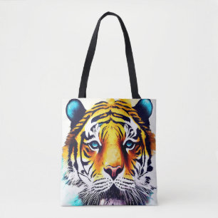 Tote Bag Tigre Sauvage Nature Animal Couleur Art Peinture