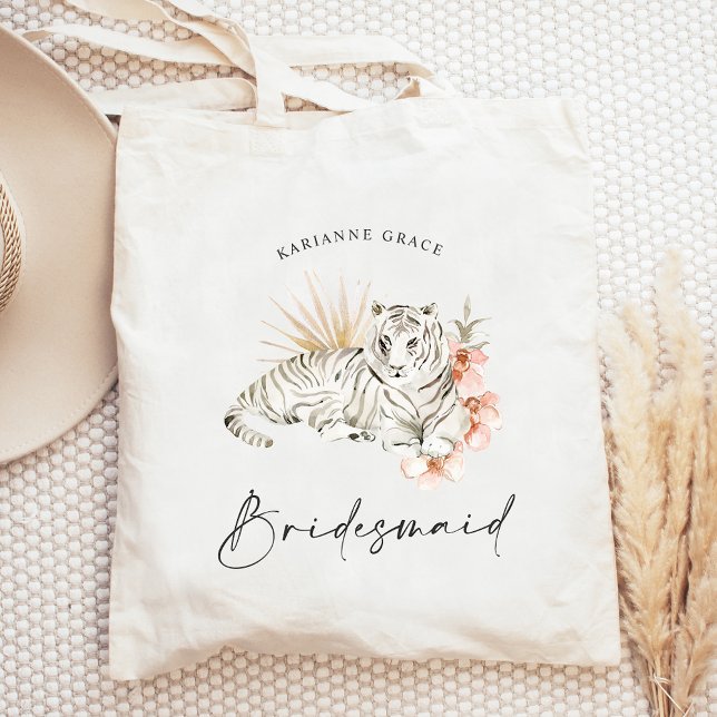 Tote Bag Tigres Tropical Boho Enterrement de Vie de Jeune F (Créateur téléchargé)