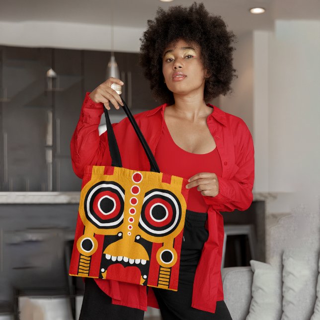 Tote Bag Tiki jaune rouge (Créateur téléchargé)