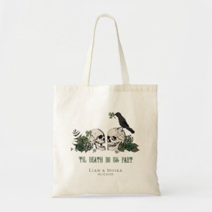 Tote Bag Til Death Ivory Gothique Fête des mariées Crâne et