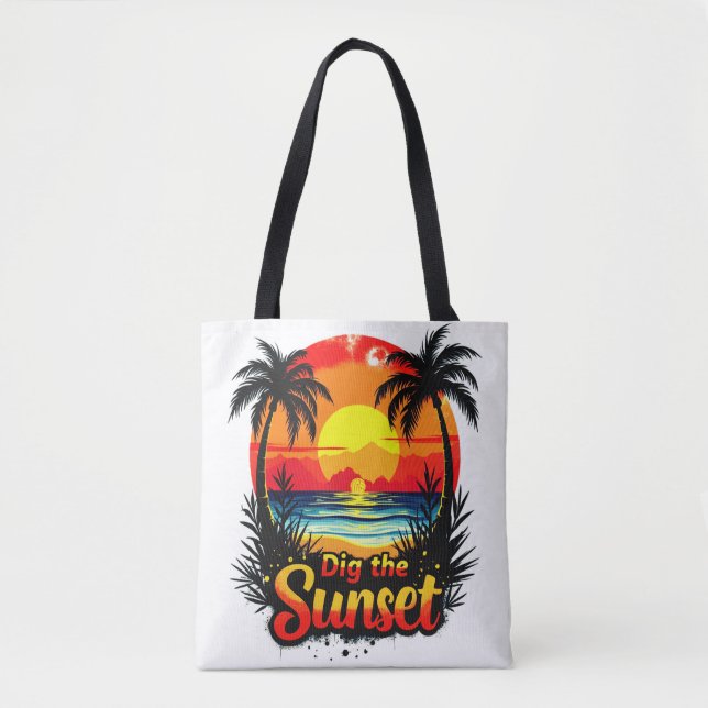 Tote Bag Tire le tee-shirt de volley-ball Sunset - Parfait  (Devant)