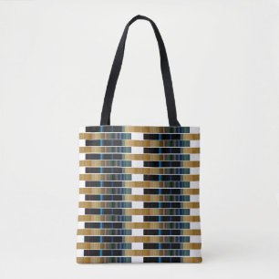 Tote Bag tissage à rayures colorées