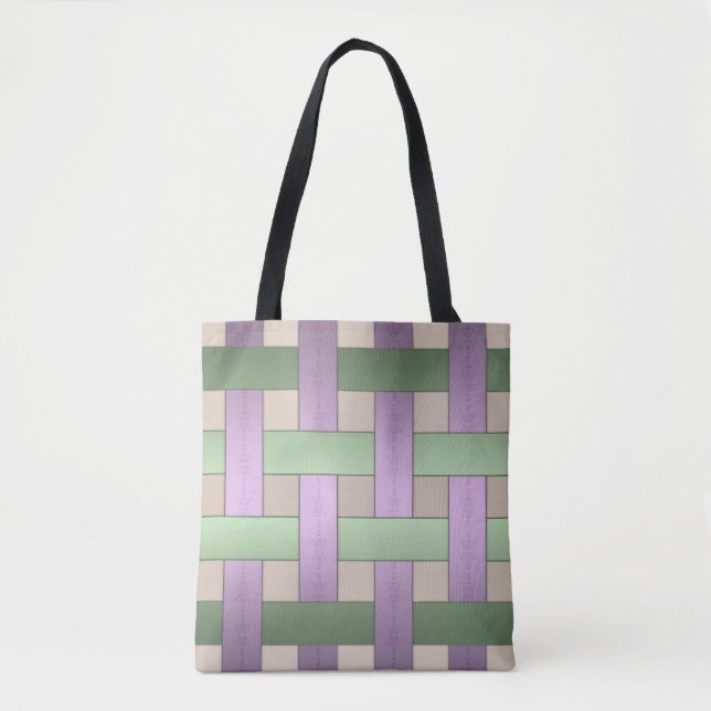 Tote Bag tissage de panier, ruban (Devant)