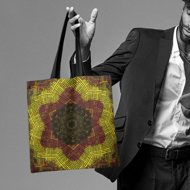 Tote Bag Tisser Mandala jaune et orange (Créateur téléchargé)