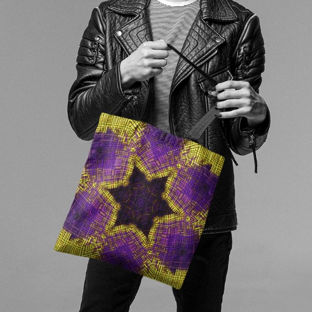 Tote Bag Tisser Mandala violet et jaune (Créateur téléchargé)