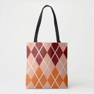 Tote Bag Tissu à motifs de losanges réaliste