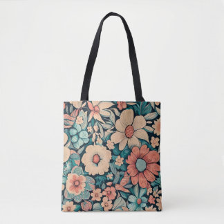 Tote Bag Tissu de fleurs bohème