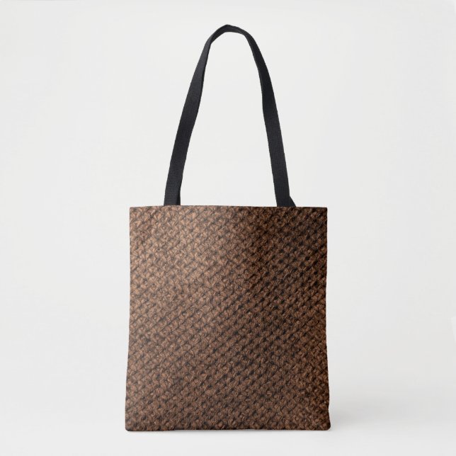 Tote Bag Tissu écrasé : Élégance Brown foncée (Devant)