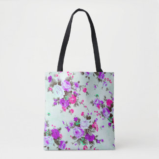 Tote Bag Tissu floral vintage, Fragment du rétro coloré