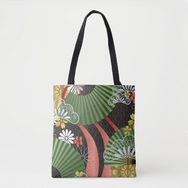 Tote Bag Tissu japonais Kimono style fourre-tout (Devant)