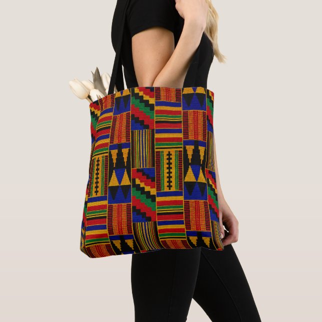 Tote Bag Tissu Kente de style africain (De près)