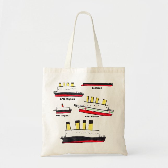 Tote Bag Titanic Carpathia Poseidon Design olympique (Devant)