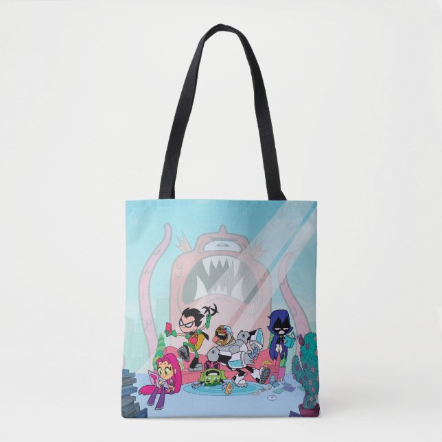 Tote Bag Titans Ados, allez ! | Approches de monstres entre (Devant)