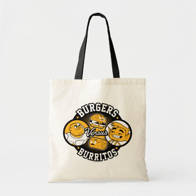Tote Bag Titans Ados, allez ! | Burgers contre Burritos (Devant)