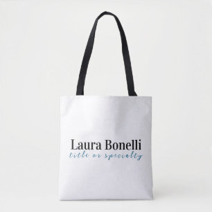 Tote Bag Titre de nom simple moderne minimaliste profession