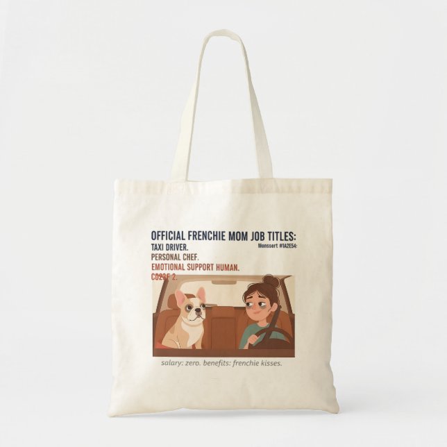 Tote Bag Titres de poste de maman Frenchie drôles de chien  (Devant)