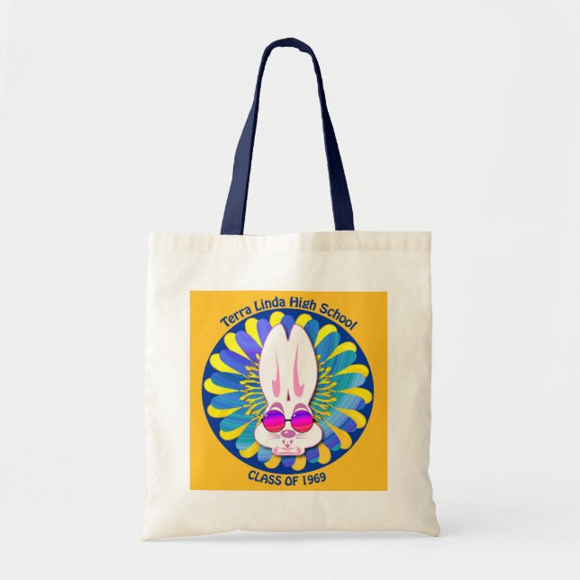 Tote Bag TLHS Bunny Boy Terry en bleu Super et or (Devant)