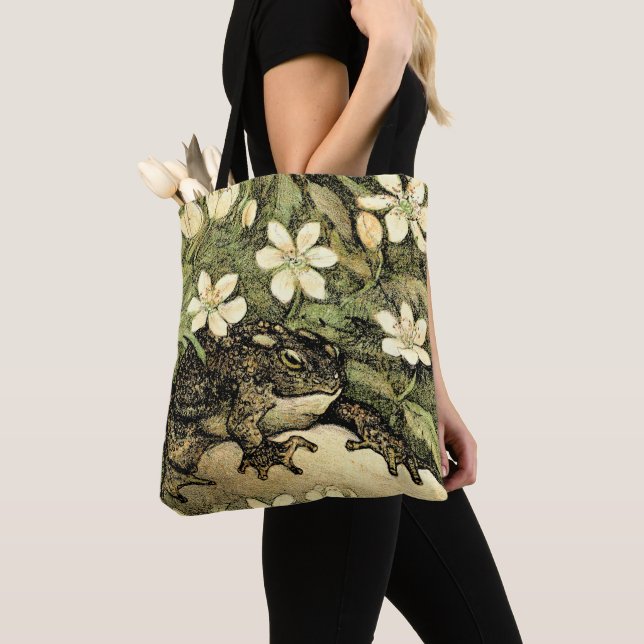 Tote Bag Toad et Dogwood de style Art nouveau néerlandais (De près)