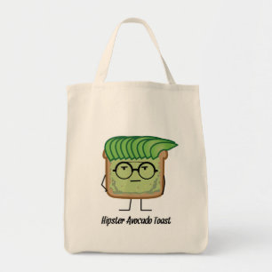 Tote Bag Toast Hipster de l'Avocado lunettes de poils grais
