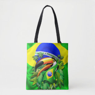Tote Bag Toco Toucan avec drapeau brésilien