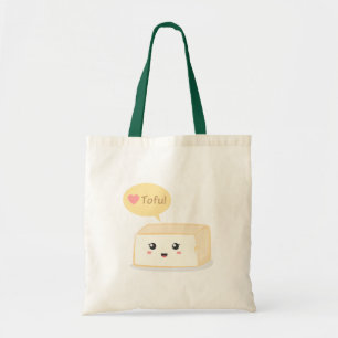 Tote Bag Tofu kawaii demandant aux gens d'aimer le tofu