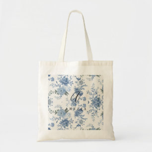 Tote Bag Toile Bleue Élégante de Style Chinois